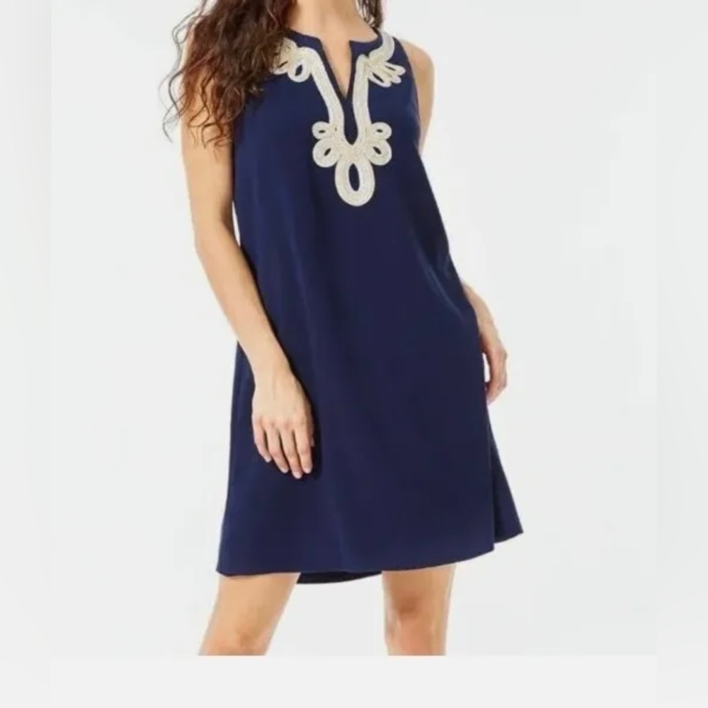 Lilly Pulitzer NWT Cherlyn Soft Shift Dress True Navy $198 Size 8